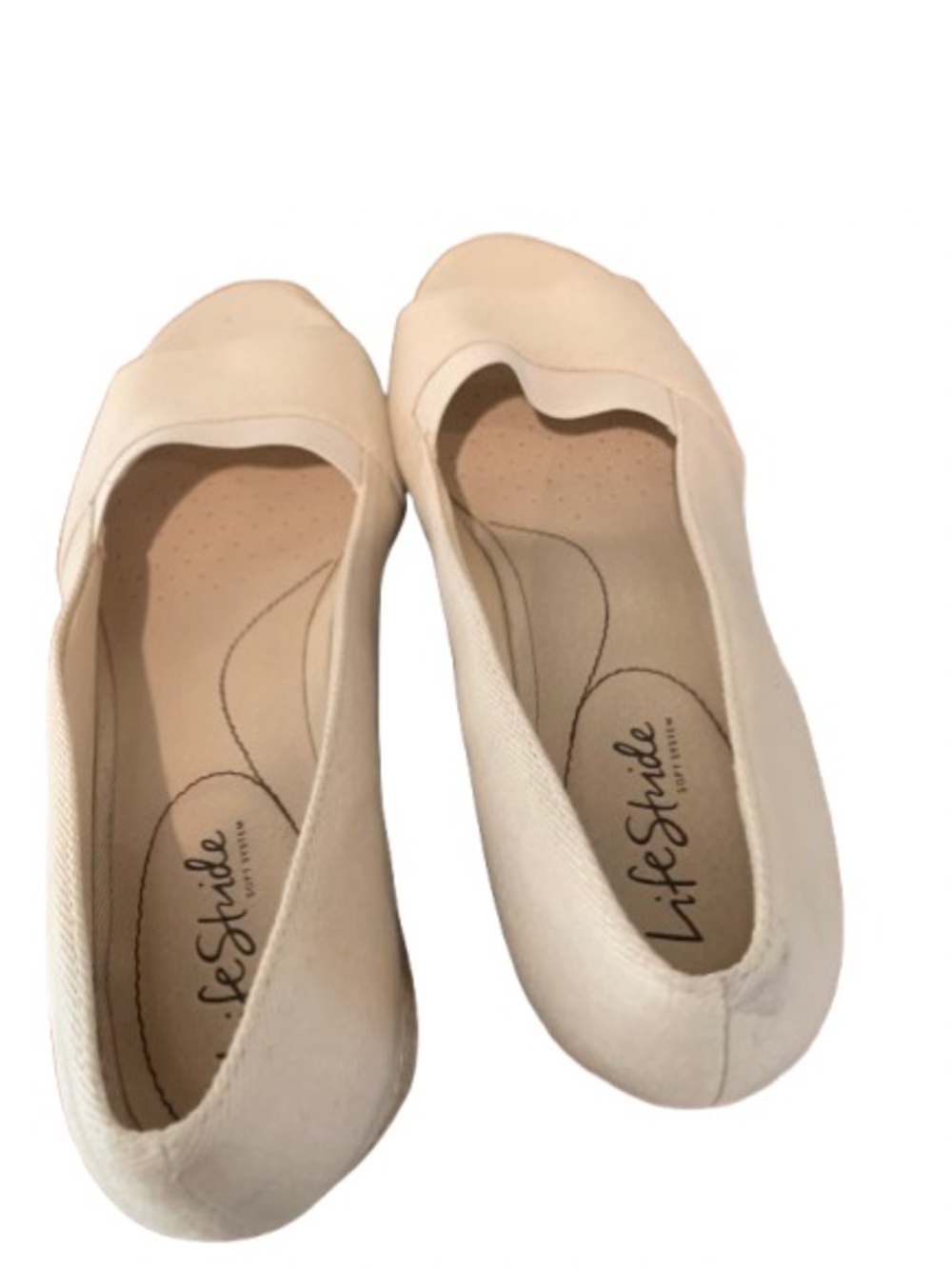 LifeStride Parigi Open Toe Wedge Shoes Women’s 10M Beige Canvas Comfort Sandals - Picture 9 of 10